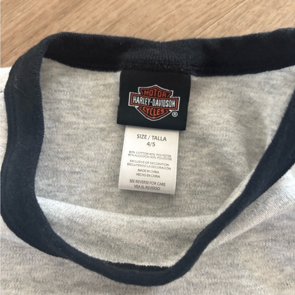 4/5 Harley Davidson boys black blue and gray tshirt short sleeve shirt - Picture 3 of 4